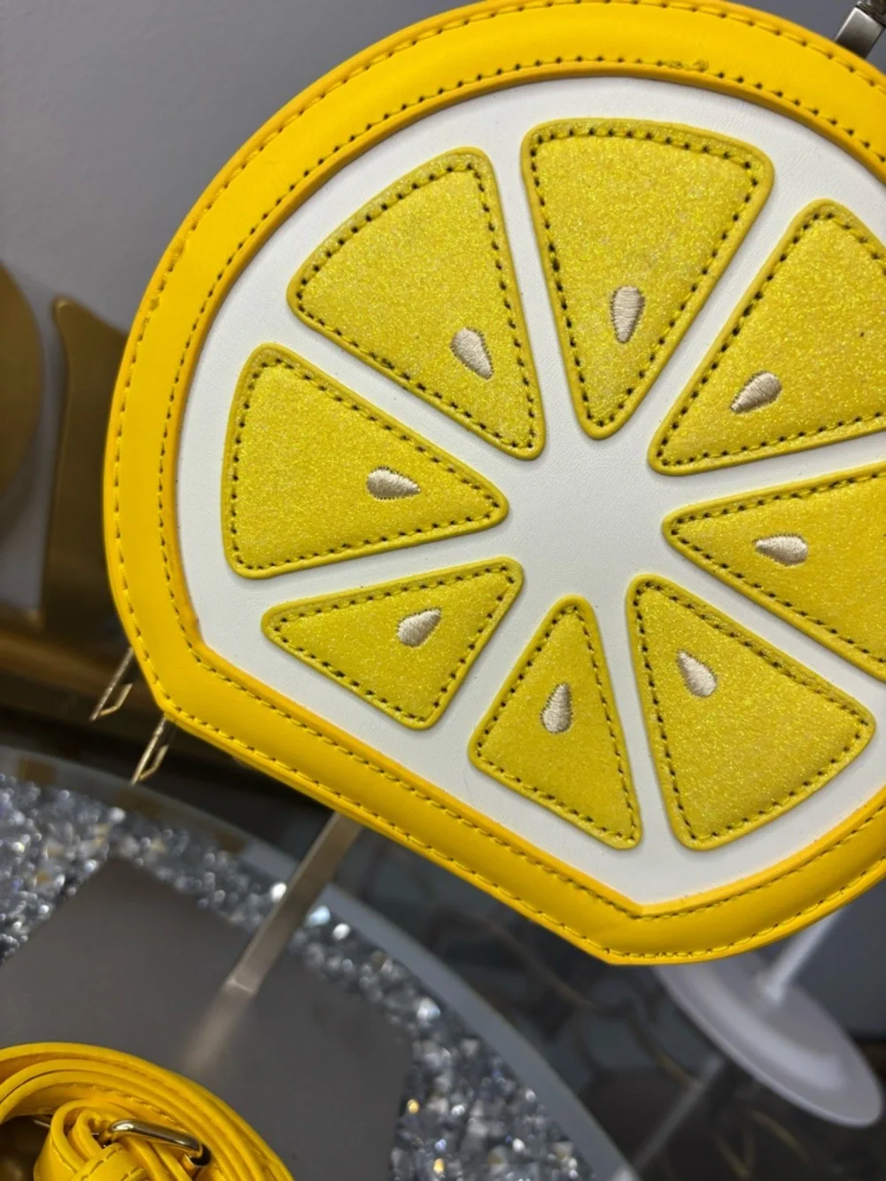 Yellow Citrus Round Crossbody Bag - Picture 3 of 12